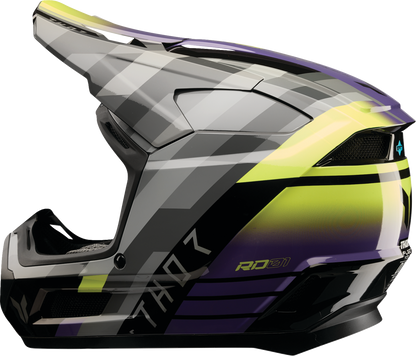 THOR Youth Fleet Helmet Camber Large - Black and Purple with Impact-Absorbing Features
