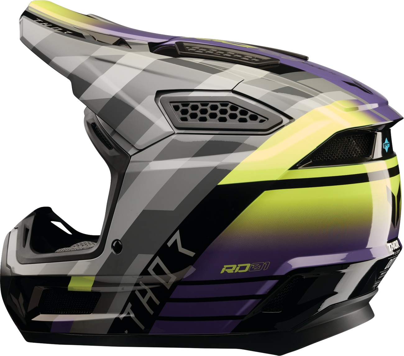 THOR Fleet Helmet Camber XS Black/Purple 0110-9411 – Durable Motorcross Helmet with Advanced Impact Protection