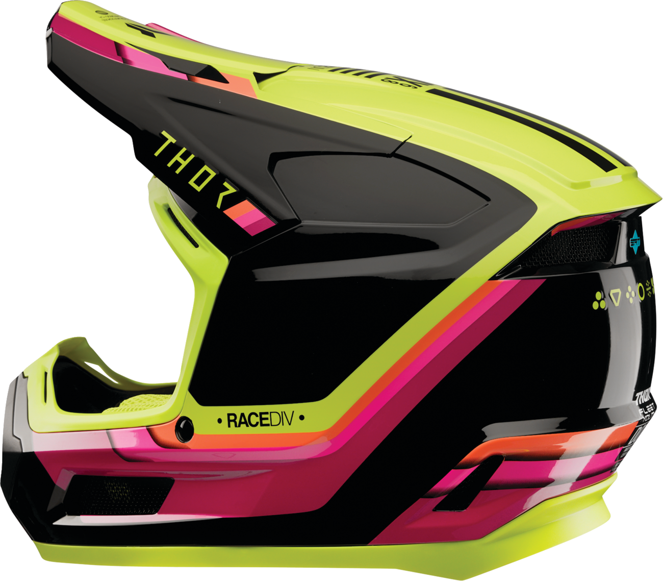 THOR Youth Fleet Helmet - Defy Black/Acid Medium (Part #0111-1760)