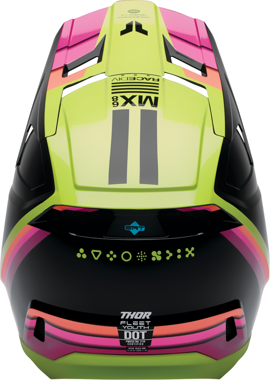 THOR Youth Fleet Helmet - Defy Black/Acid Medium (Part #0111-1760)
