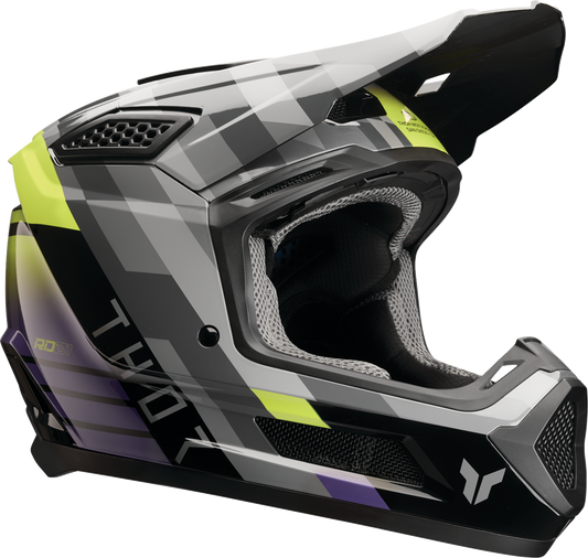 THOR Fleet Helmet Camber Small - Black and Purple with Impact-Resistant Shell and Advanced Ventilation
