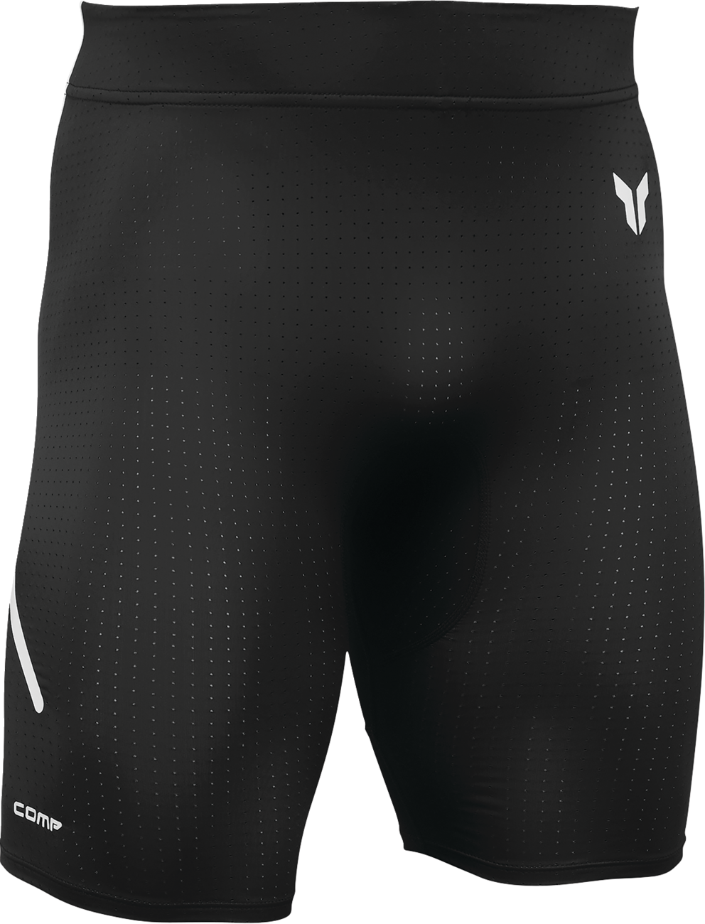 THOR Comp Shorts Black XL 2940-0483 – Four-Way Stretch, Compression Fit, and Elastic Waistband