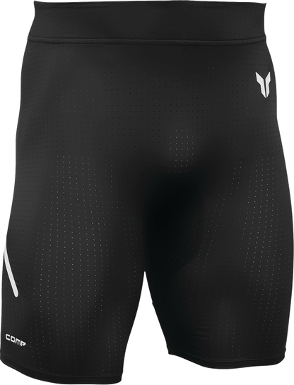 THOR Comp Shorts Black XL 2940-0483 – Four-Way Stretch, Compression Fit, and Elastic Waistband