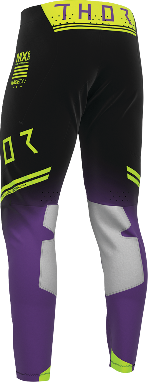 THOR Sportmode Geo Pants - Black/Purple US 28 with 4-Way Stretch and Advanced Ventilation