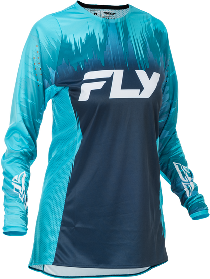 FLY RACING WOMEN'S LITE JERSEY AQUA/NAVY/WHITE MD'MD