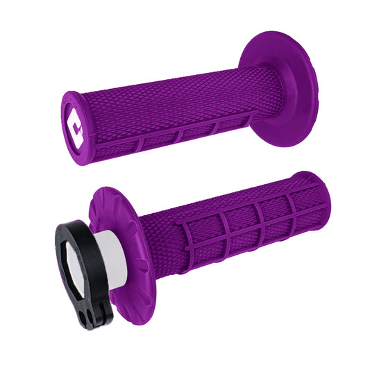 ODI H36HWPR Half Waffle Lock-On Grip - Purple for MX Bikes