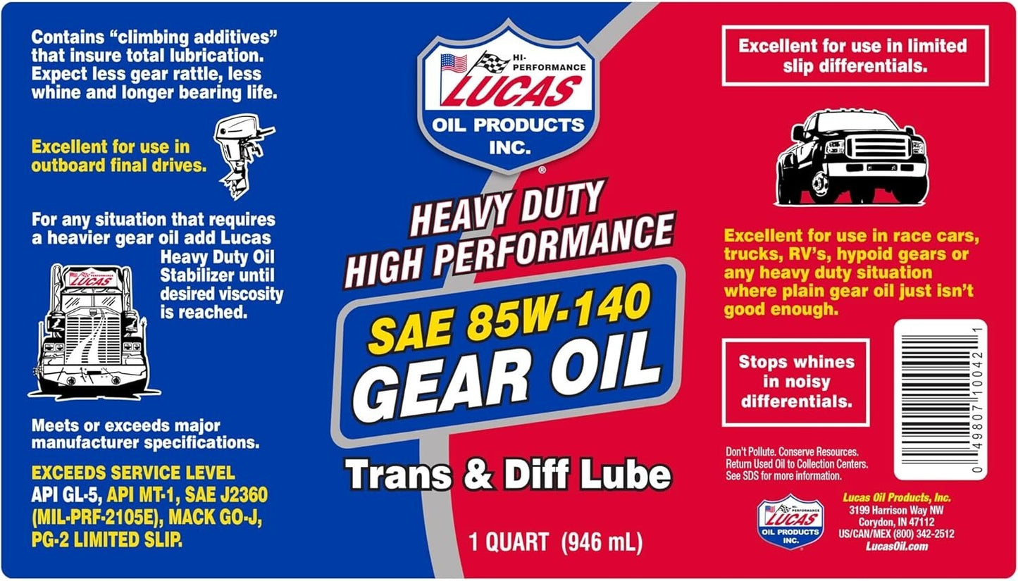 Lucas Heavy Duty Gear Oil SAE 85W140 10042