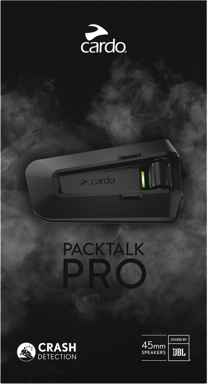 CARDO PACKTALK PRO Motorcycle Helmet System Intercom, Crash Detection