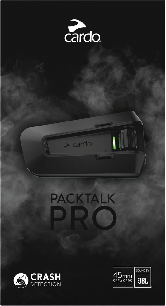 CARDO PACKTALK PRO Motorcycle Helmet System Intercom, Crash Detection