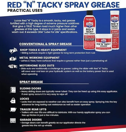 Lucas Oil Red 'N' Tacky Grease - 14 Oz Cartridge 10005-30