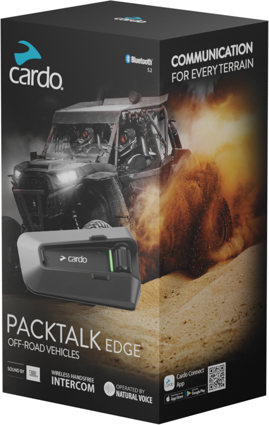 Cardo PACKTALK EDGE Off-road Vehicles, Communication For Every Terrain,Black