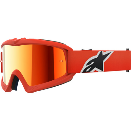 Alpinestars Vision Youth Goggles Corp Orange w Red Mirror Lens