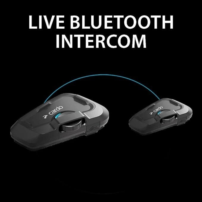 Cardo Systems FREECOM 2X Motorcycle 2-Way Bluetooth Comm Sys Black, Single