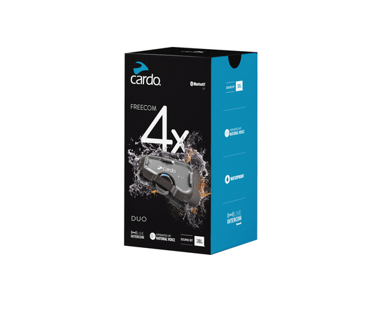 Cardo Systems FREECOM 4X Motorcycle 2-Way Bluetooth System Headset - Black, 2pk