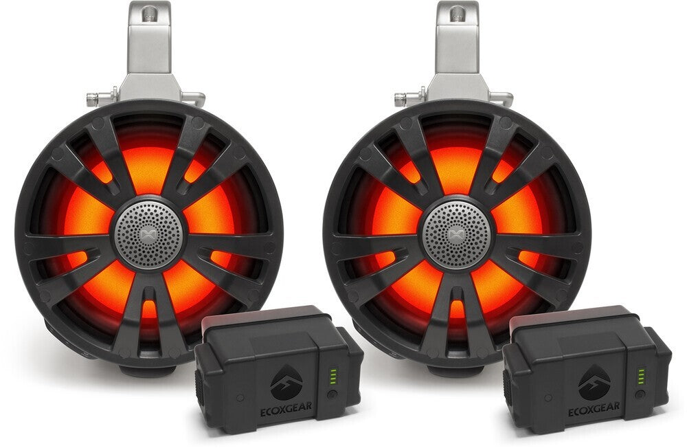 Ecoxgear SoundExtreme Amplified Bluetooth 2-way 8  Tower Speakers Marine Black