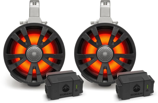 Ecoxgear SoundExtreme Amplified Bluetooth 2-way 8  Tower Speakers Marine Black