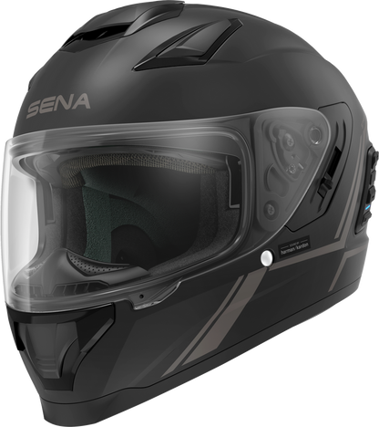 Sena Stryker Helmet Bluetooth Mesh Harman Kardon Sound : Matte Black Gloss White