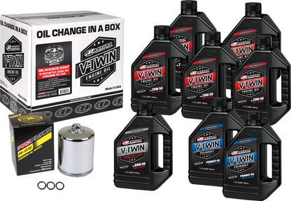 Maxima Synthetic 20W-50 Oil Kit 2017-Up Harley M8 w Chrome Filter