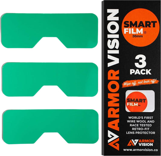 Armor Vision Smart Film Strips MX / OFF ROAD Goggle Lens Protector 36mm 3-PACK