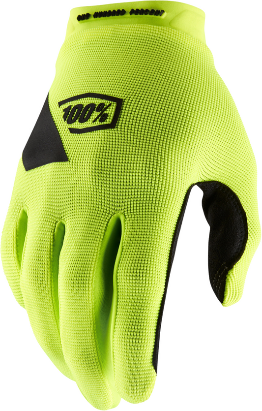 100% RIDECAMP Womens Motocross Gloves Fluo Yellow Black Sm