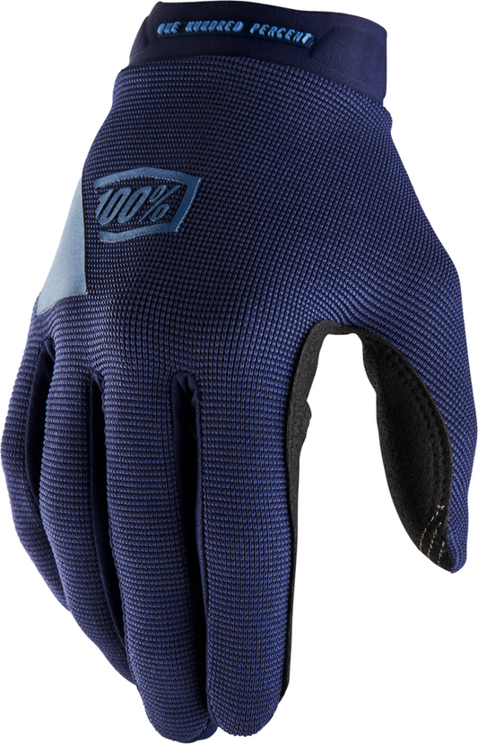 100% RIDECAMP Womens Motocross Gloves Navy Slate Blue Sm