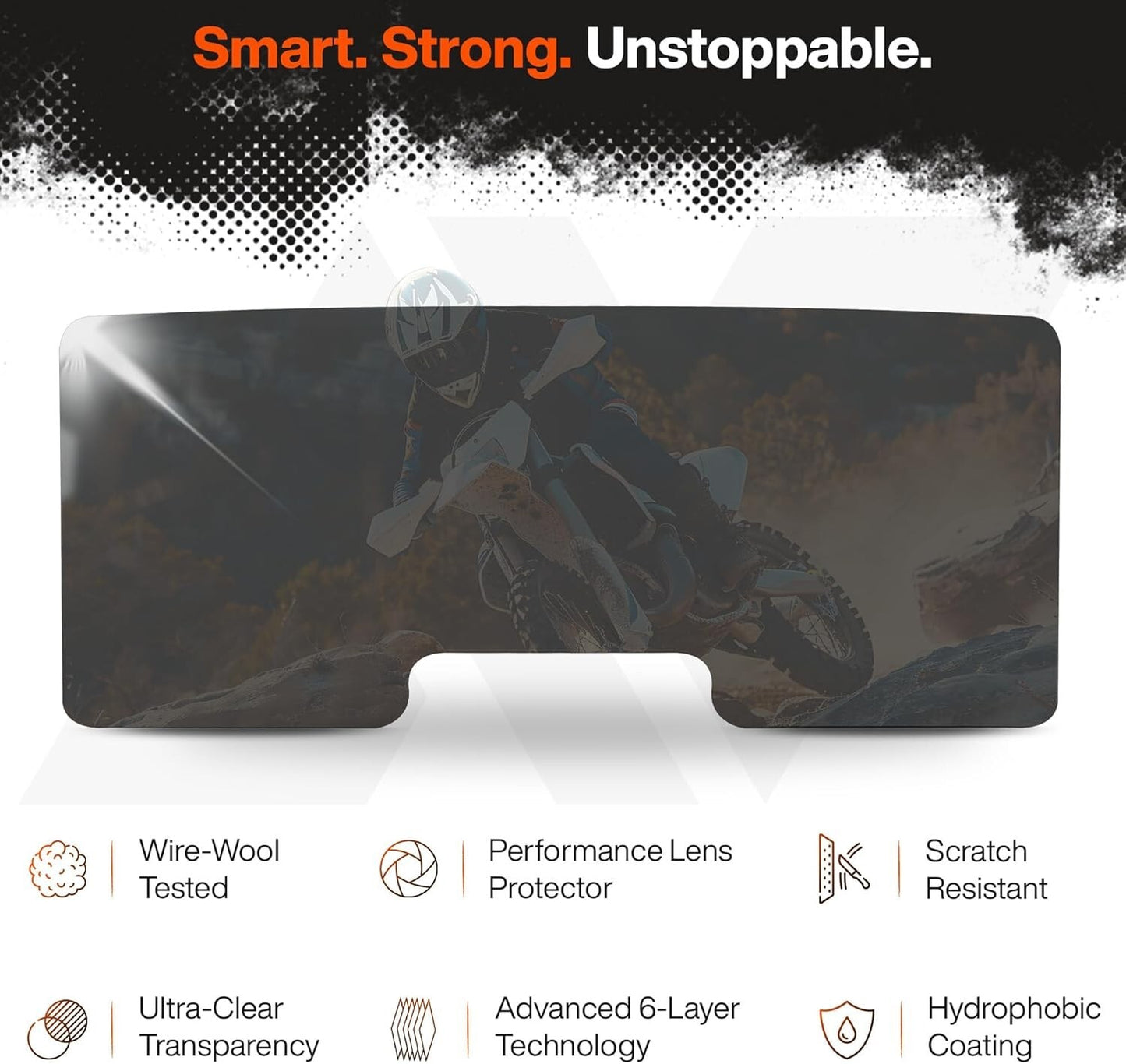 Armor Vision Smart Film Strips MX / OFF ROAD Goggle Lens Protector 36mm 3-PACK