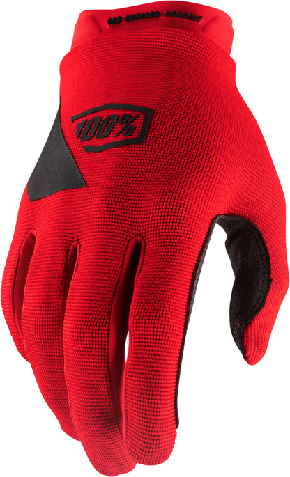 100% RIDECAMP Youth Motocross Gloves Red Md