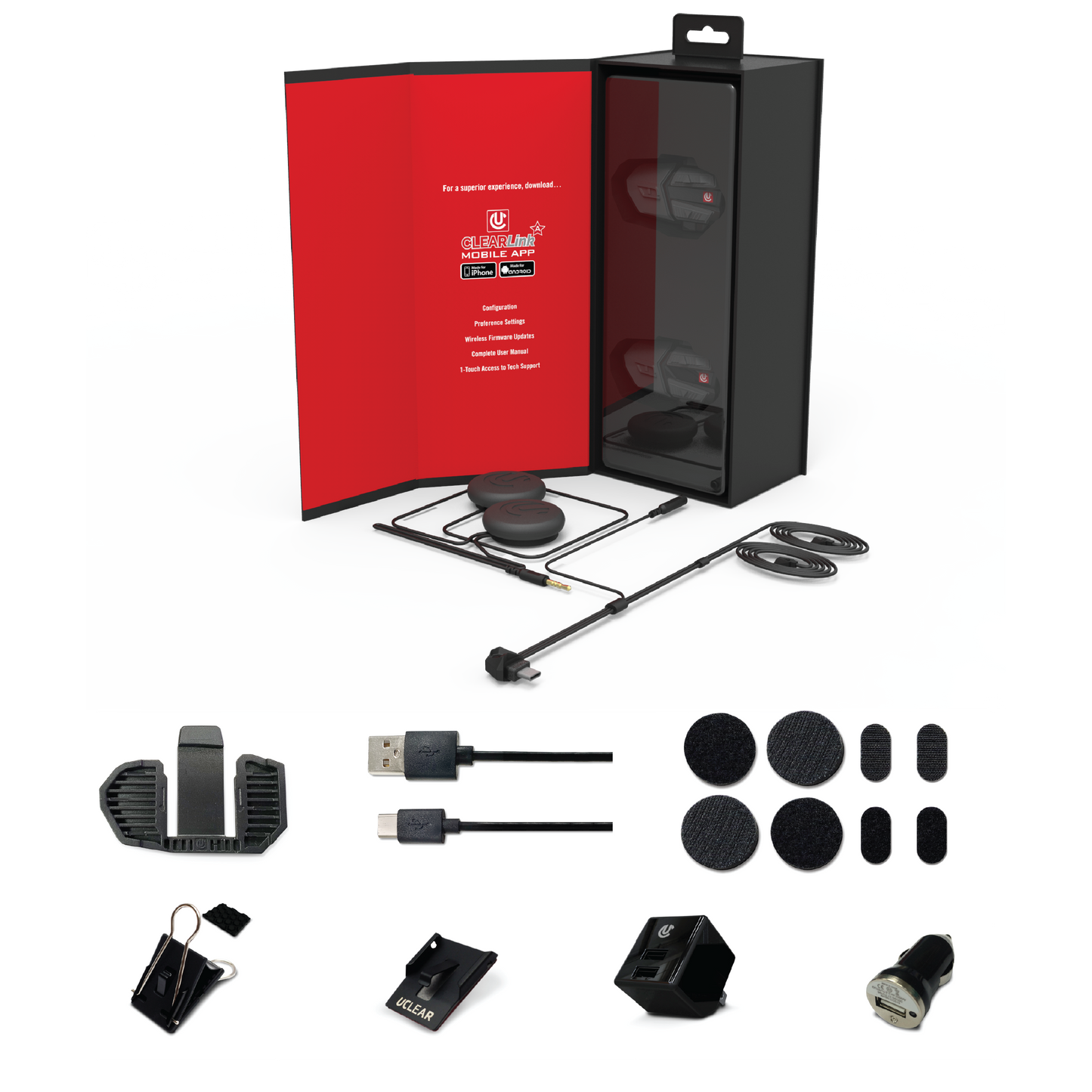 UCLEAR Motion HDX-V Dual Kit Helmet Audio System with Crash Detection and Long Battery Life