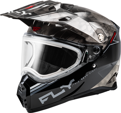 Fly Racing Trekker CW Conceal Helmet with Electric Shield - Black, Grey & White