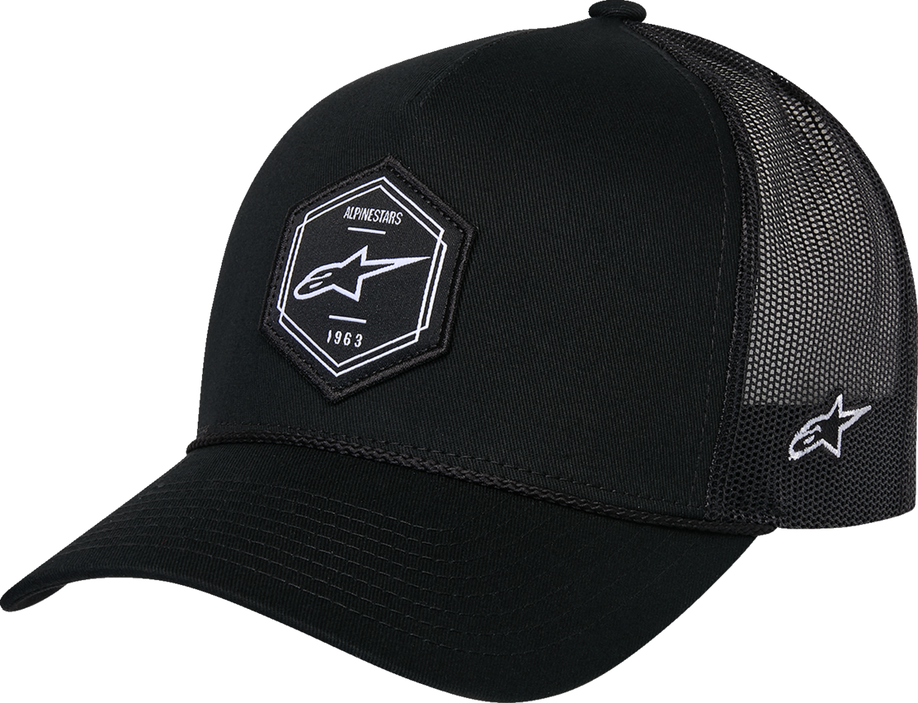 Alpinestars Hexeon Trucker Hat - Black/Black (Part No. 1216-81100-1010-OS)