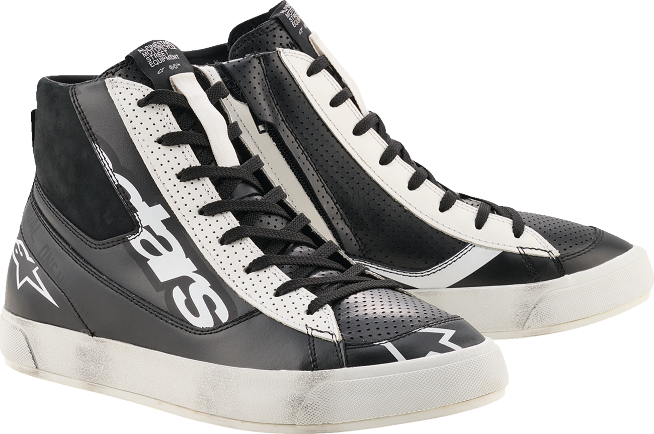 Alpinestars Stated Flair Shoes Black/White US 12 – Advanced Urban Motorcycle Footwear with Comfort and Protection