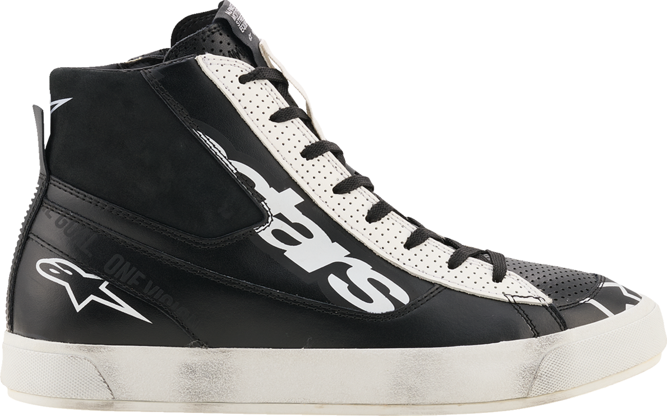 Alpinestars Stated Flair Shoes Black/White US 12 – Advanced Urban Motorcycle Footwear with Comfort and Protection