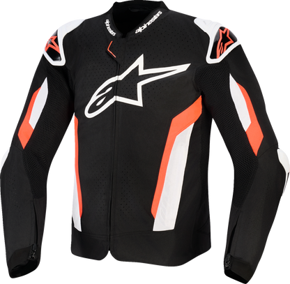 Alpinestars T-GP Air Jacket Black/Red Fluo 3XL – Lightweight Racing Motorcycle Jacket with Aero Hump and Advanced Ventilation
