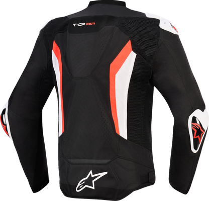 Alpinestars T-GP Air Jacket Black/Red Fluo 3XL – Lightweight Racing Motorcycle Jacket with Aero Hump and Advanced Ventilation