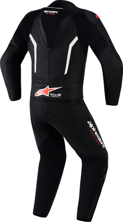 Alpinestars GP Force v2 2-Piece Leather Suit - Black, White & Red Fluo - US 40 / EU 50 (Part Number 3160126-1231-50)