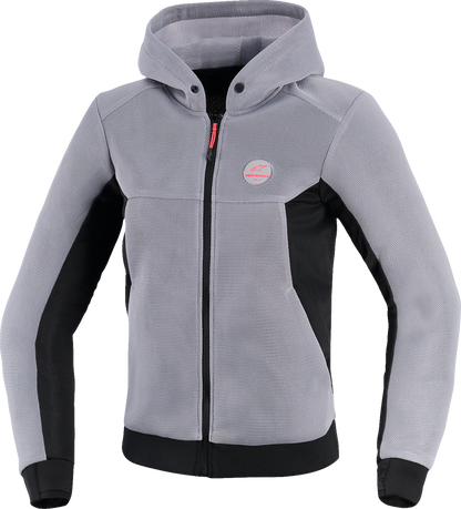 Alpinestars Stella Chrome Super Airflow Hoodie - Women's Riding Jacket in Mid Gray/Black/Pink, Size XS (Part No. 4210126-9299-XS)