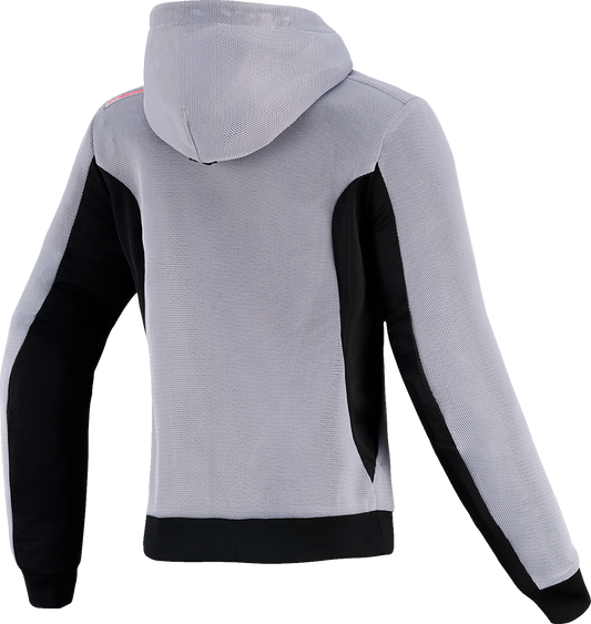 Alpinestars Stella Chrome Super Airflow Hoodie - Women's Riding Jacket in Mid Gray/Black/Pink, Size Small