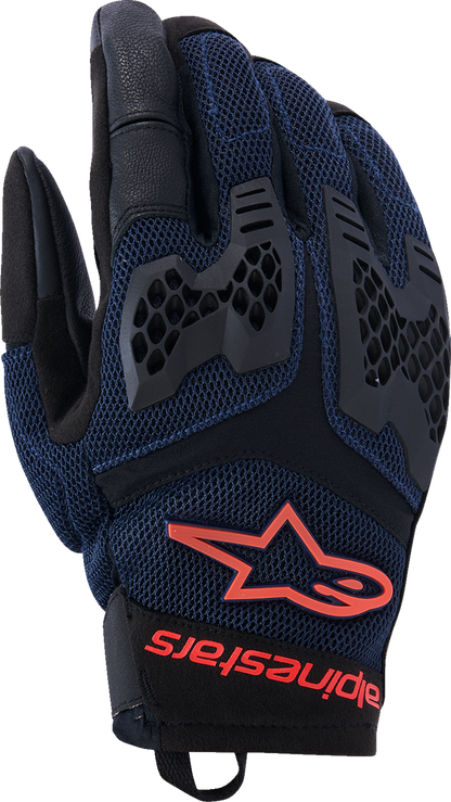 Alpinestars Manti Air Gloves - Deep Blue, Fluo Red, and Asphalt, Large (Part #3570225-7196-L)