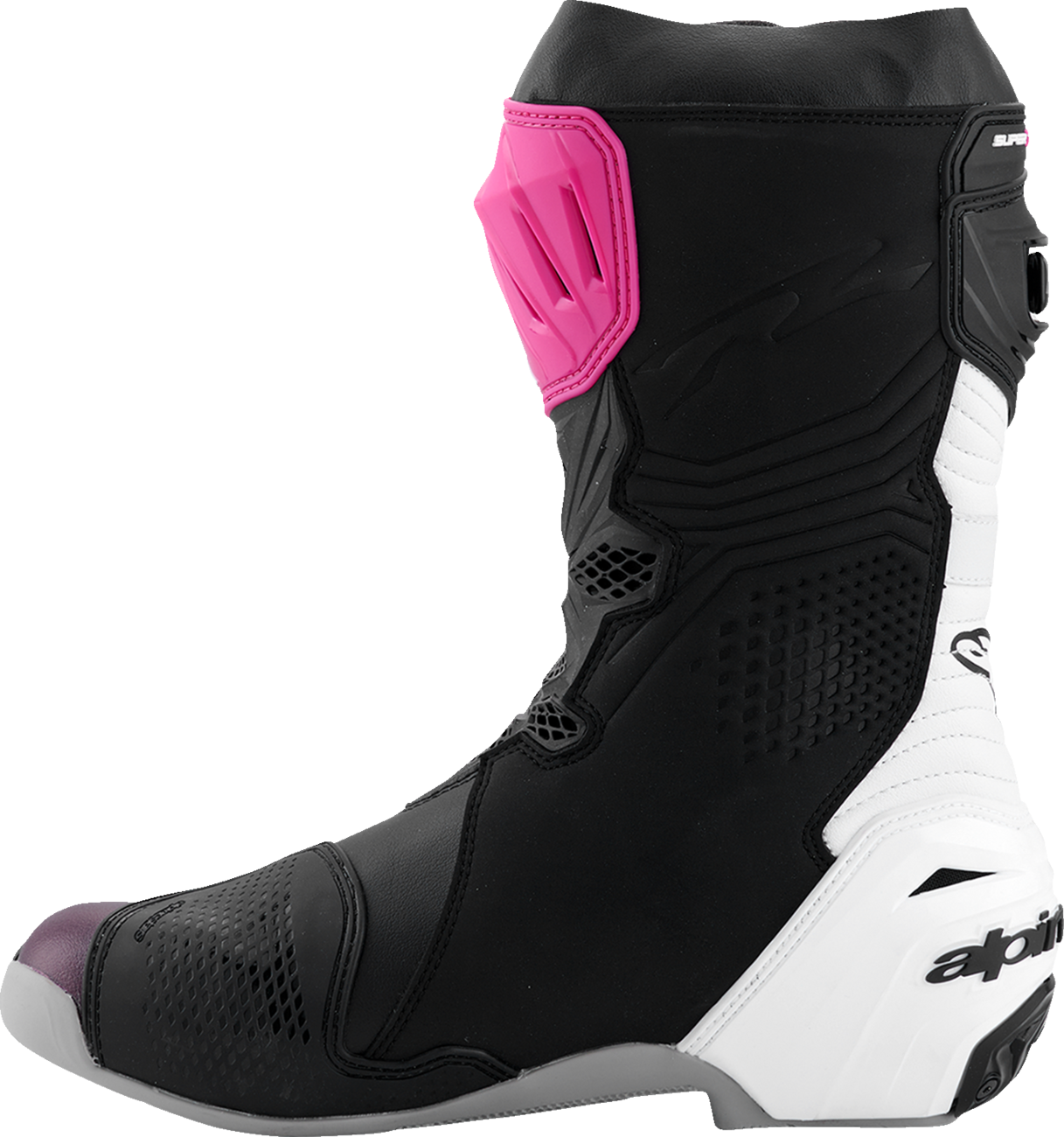 Alpinestars Supertech R Motorcycle Boots - Black, Magenta, White, Yellow - US 10.5 / EU 45