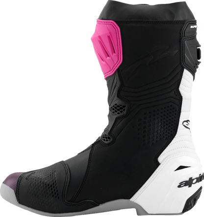 Alpinestars Supertech R Motorcycle Boots - Black, Magenta, White, Yellow - US 10.5 / EU 45