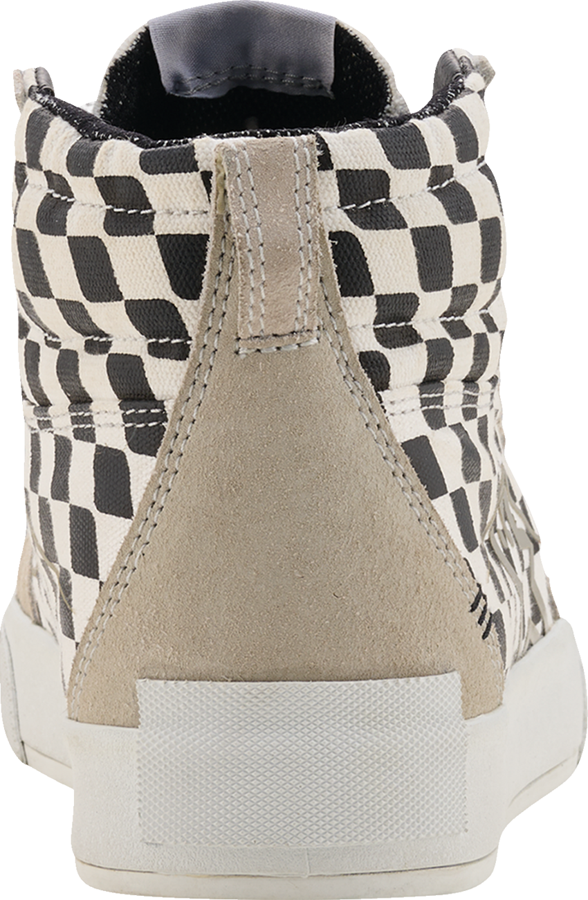 Alpinestars Ride-63 Canvas Shoes US 8 – White, Black & Chess Design with Urban Comfort and Protective Features