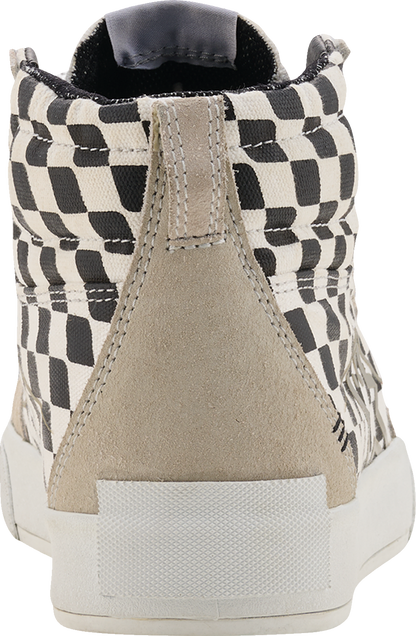 Alpinestars Ride-63 Canvas Shoes US 8 – White, Black & Chess Design with Urban Comfort and Protective Features