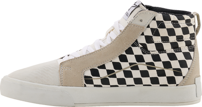 Alpinestars Ride-63 Canvas Shoes US 8 – White, Black & Chess Design with Urban Comfort and Protective Features