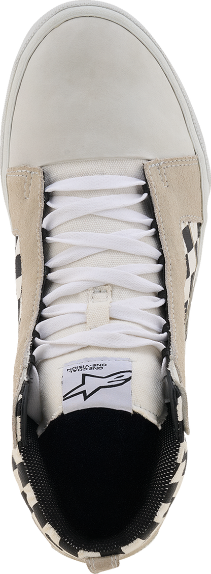 Alpinestars Ride-63 Canvas Shoes US 8 – White, Black & Chess Design with Urban Comfort and Protective Features