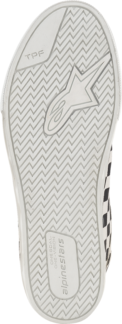 Alpinestars Ride-63 Canvas Shoes US 12 - White, Black & Chess Pattern with Urban Comfort and Bike-Friendly Features