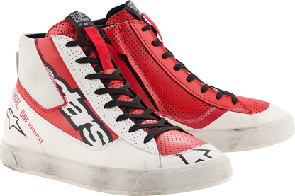 Alpinestars Stated Flair Shoes White/Bright Red US 12 – Urban Motorcycle Footwear with Advanced Protection and Comfort