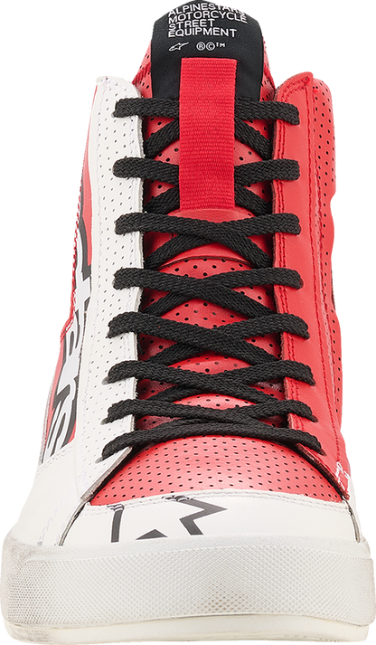 Alpinestars Stated Flair Shoes White/Bright Red US 12 – Urban Motorcycle Footwear with Advanced Protection and Comfort