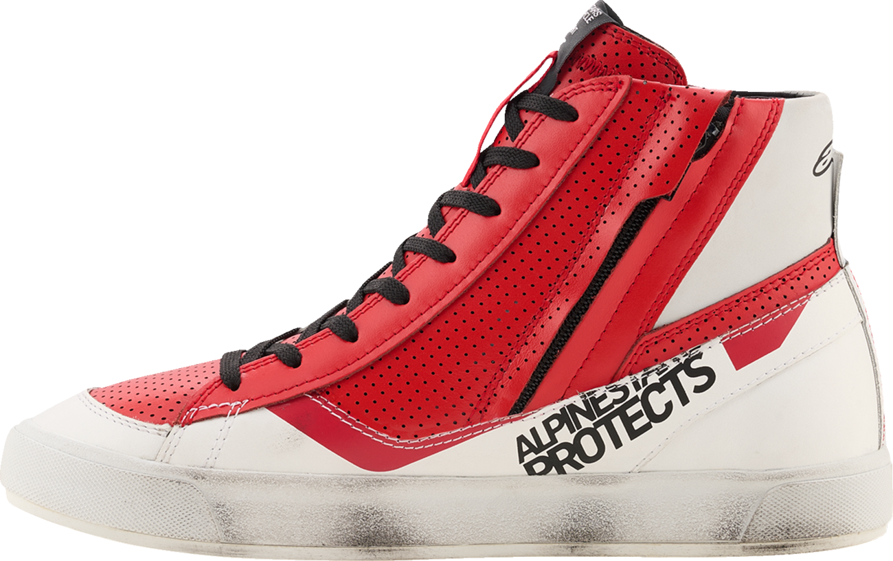 Alpinestars Stated Flair Shoes White/Bright Red US 12 – Urban Motorcycle Footwear with Advanced Protection and Comfort