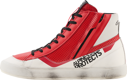 Alpinestars Stated Flair Shoes White/Bright Red US 12 – Urban Motorcycle Footwear with Advanced Protection and Comfort
