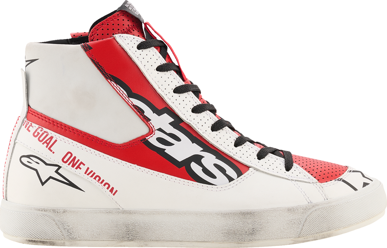 Alpinestars Stated Flair Shoes White/Bright Red US 12 – Urban Motorcycle Footwear with Advanced Protection and Comfort
